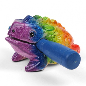 Mini Rainbow Croaking Frog Guiro