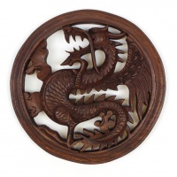 Carved Winged Dragon Plaque