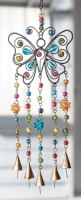 Butterfly Wind Chime with Mixed Beads and Conical Bells Fair Trade